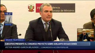 García Belaunde: Acción Popular apoyará proyecto sobre adelanto de elecciones