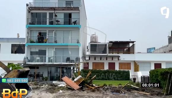 La Municipalidad de Lurín demolió el muro perimétrico construido sin permiso en la casa de playa de la exalcaldesa de Lima Susana Villarán. (Foto: Captura Buenos Días Perú)