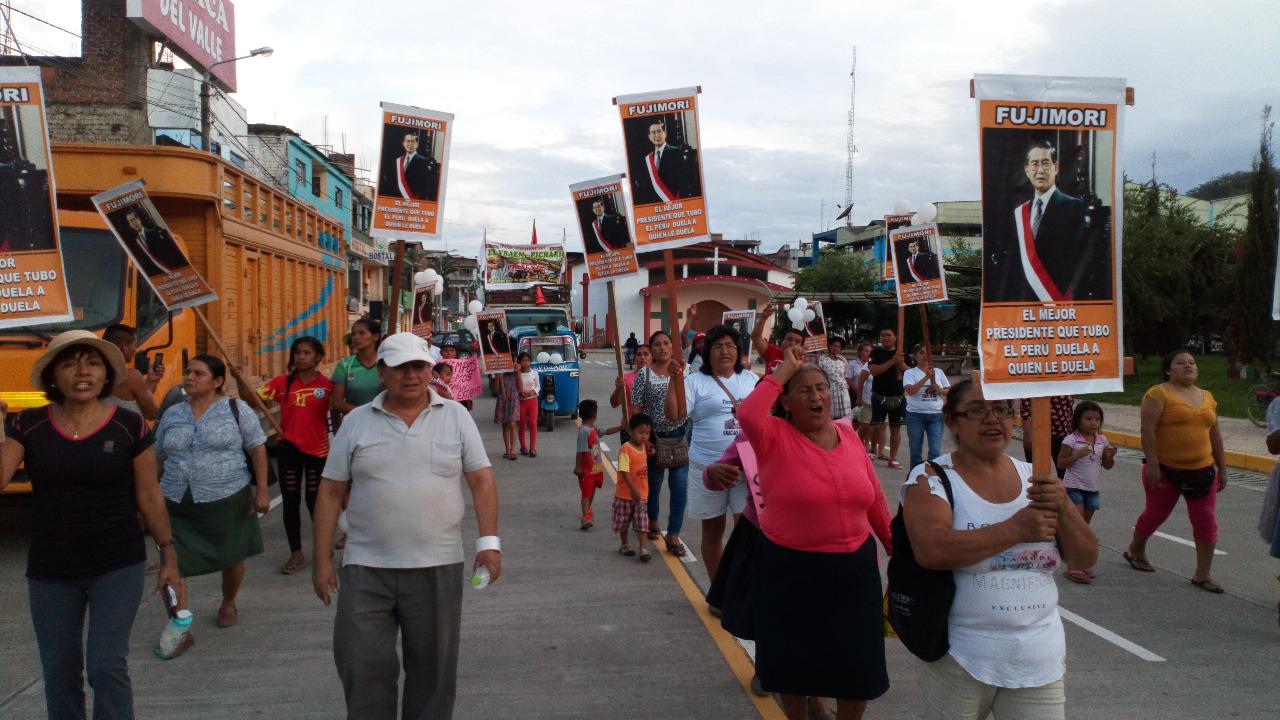 Vraem: se realizó marcha en apoyo al indulto a Fujimori. (Foto: Jorge Quispe Romero)