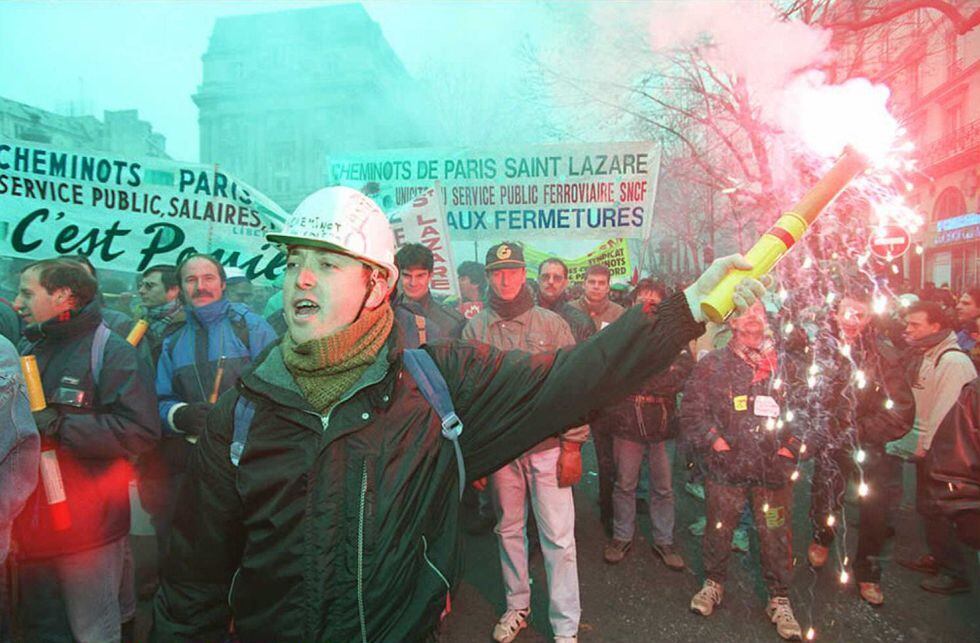 Las huelgas paralizaron París durante más de tres semanas a fines de 1995 y pusieron en jaque al Gobierno Francés. (Foto. AFP)