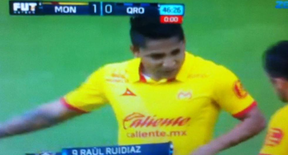 Raúl Ruidíaz anotó su primer gol con camiseta del Morelia en la Liga MX. (Foto: Captura)
