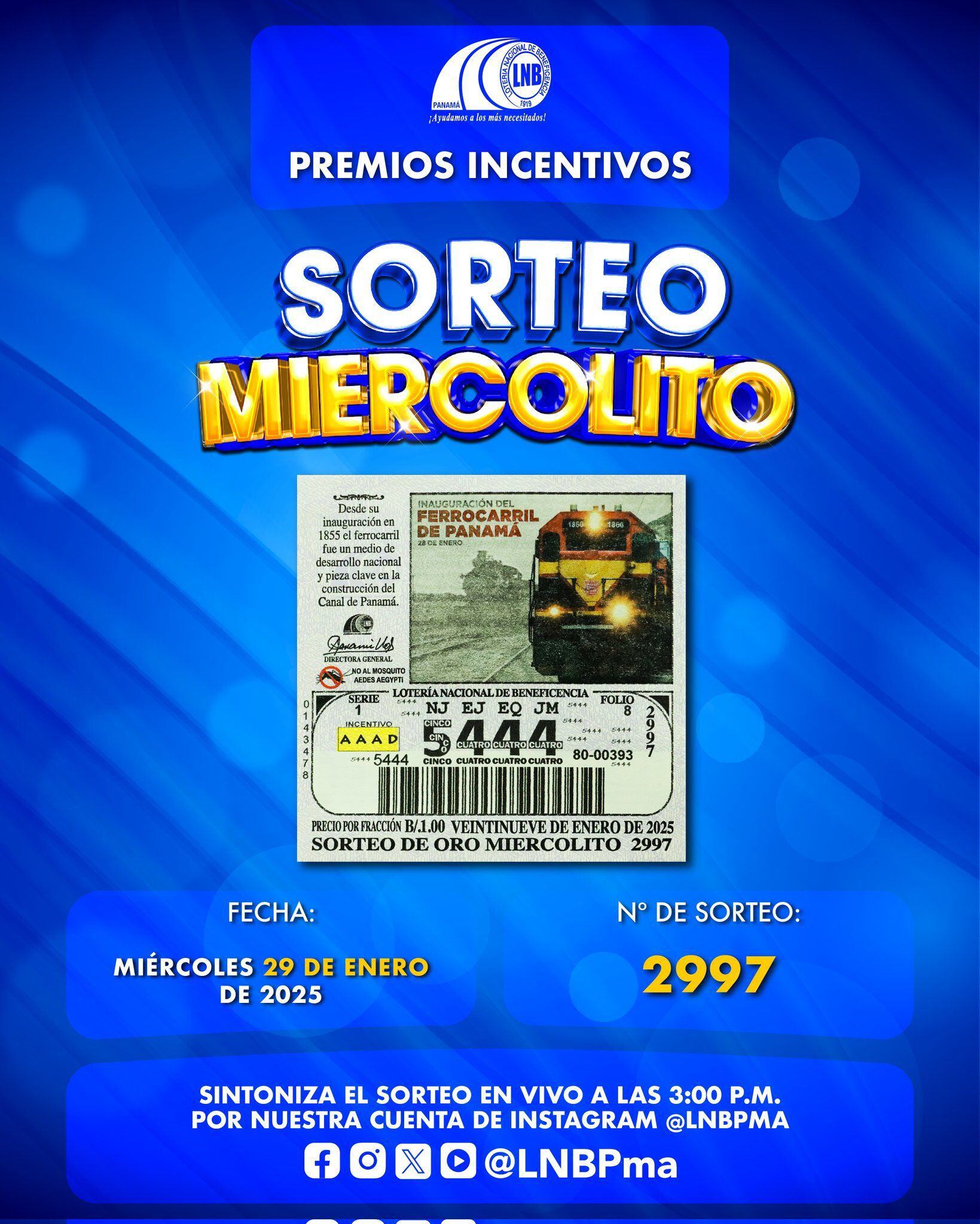 Conoce el billete para el sorteo Miercolito del miércoles 29 de enero.