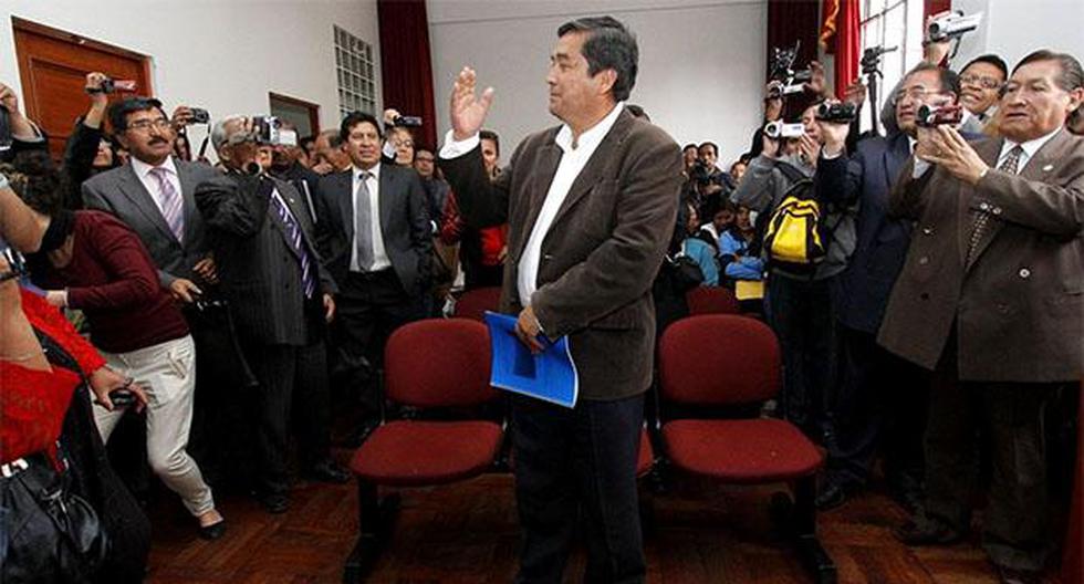 Congresista Benicio Ríos reapareció hoy luego de permanecer varios meses en la clandestinidad. (Foto: Agencia Andina)