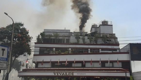 Incendio se reporta en restaurante Vivaldi. (Foto: Andina)