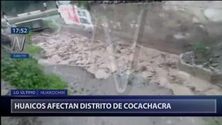 Huarochirí: registran caída de huaicos en San Bartolomé y Santa Cruz de Cocachacra