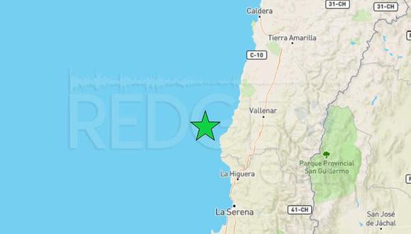Chile: más de 50 sismos de menor y mediana intensidad sacuden el norte: el mayor fue de magnitud 5,9 en Huasco. (@RedGeoChile, Twitter).