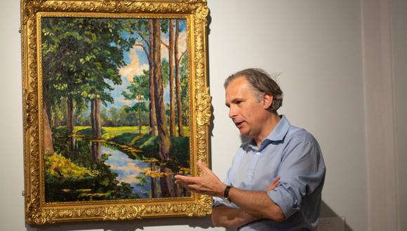 La pintura al óleo, titulada “The Moat, Breccles”, había sido valorada entre 1,5 y 2 millones de dólares, lejos de los 11,6 millones de dólares esperados por otro cuadro del mismo autor, vendido por Angelina Jolie en marzo. (Foto: Kena Betancur / AFP)