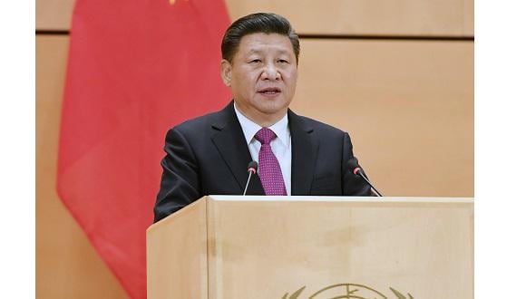 El presidente chino, Xi Jinping, pronuncia un discurso de apertura en la Oficina de las Naciones Unidas en Ginebra, Suiza, titulado "Trabajar juntos para construir una comunidad de futuro compartido para la humanidad", el 18 de enero de 2017. (Xinhua/Rao Aimin)
