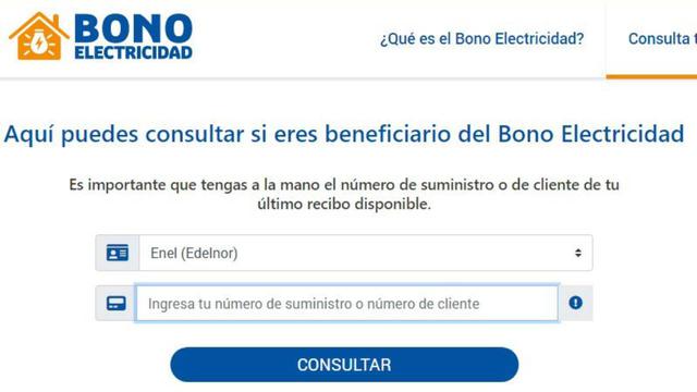 Los usuarios del servicio eléctrico a nivel nacional ya pueden consultar si son beneficiarios del Bono Electricidad.