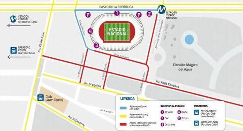Este es el plan del cierre de calles por la inauguración de los Juegos Parapanamericanos Lima 2019. (Twitter/Policía Nacional)
