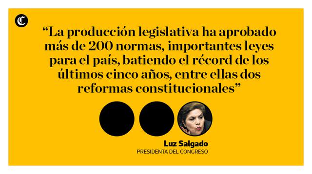Luz Salgado, congresista de Fuerza Popular, hizo un balance de su gestión en la presidencia del Congreso durante las dos legislaturas del período 2016-2017. (Composición: Liliana Aynayanque / El Comercio)