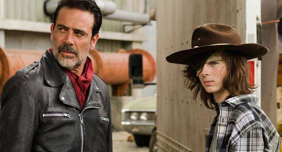  Jeffrey Dean Morgan es Negan y Chandler Riggs es Carl en 'The Walking Dead' (Foto: AMC)
