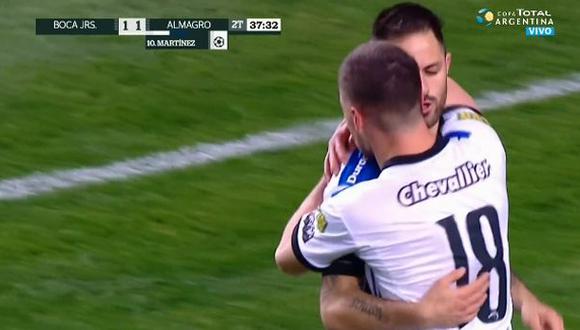 Boca Juniors vs. Almagro: 'Burrito' Martínez anotó el empate 1-1 por Copa Argentina | VIDEO. (Video: TyC Sports / Foto: Captura de pantalla)