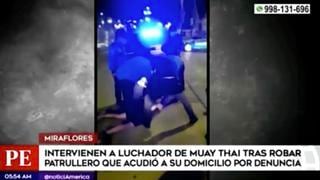 Miraflores: agentes de la PNP detienen a luchador de Muay Thai que robó patrullero | VIDEO