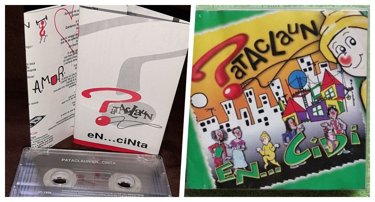 Versiones en casete y CD de la música de "Pataclaun", lanzadas en los años 90.