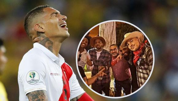 Edison Flores, Jefferson Farfán y Yoshimar Yotún estuvieron presentes en el cumpleaños de Paolo Guerrero. (Foto: FPF / Edición).