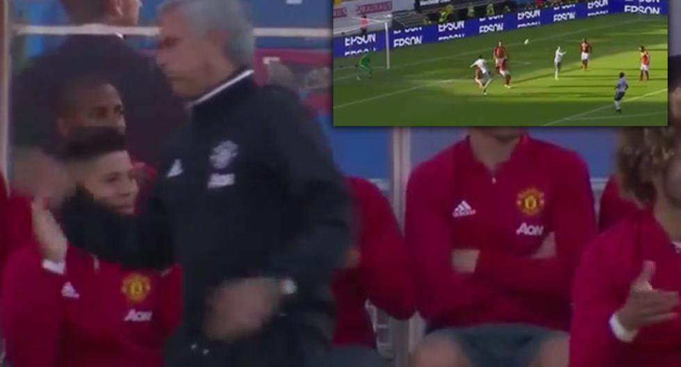 Jose Mourinho fue uno de los que más festejó el primer gol de Zlatan con la camiseta del Manchester United. (Video: Captura)