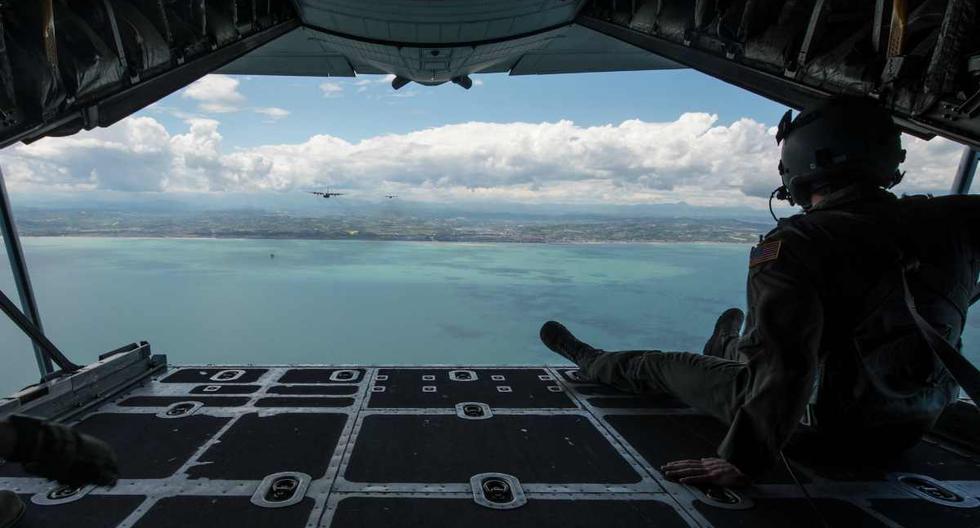 Un avión C-130 Hercules sobre Venecia, Italia, como parte del ejercicio militar Immediate Response 2019. (Foto: U.S. Air National Guard /Staff Sgt. Horton)