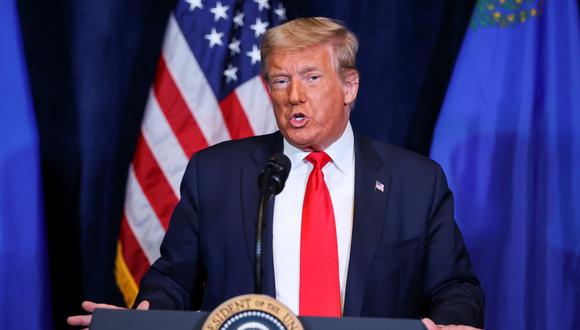 El presidente Donald Trump pronuncia un discurso en su hotel en Las Vegas, Nevada, Estados Unidos, el 28 de octubre de 2020. (REUTERS/Jonathan Ernst).