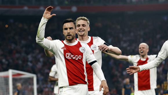 Tagliafico celebra su gol a Heerenveen este miércoles para el triunfo de Ajax. (Foto: AFP)