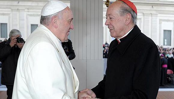 El Papa Francisco saluda al cardenal Juan Luis Cipriani.