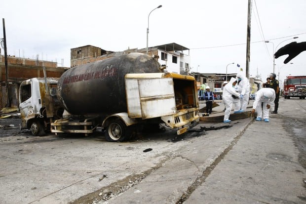 La imagen del camión cisterna que traslada GLP (Foto: El Comercio) 