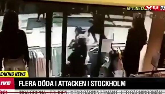 Ataque terrorista en Estocolmo, Suecia. (Capatura de TV: YouTube)