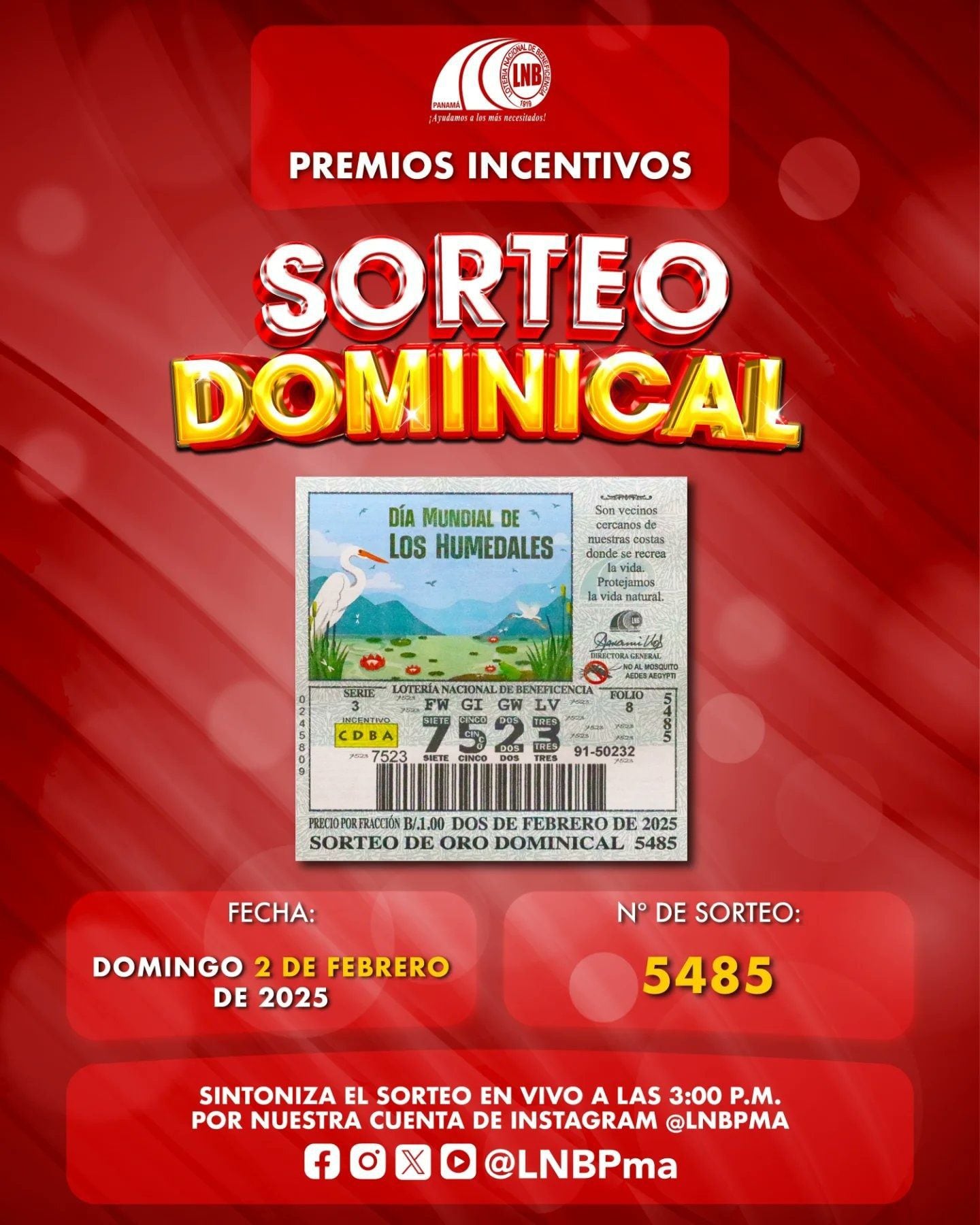 HOY HAY SORTEO DOMINICAL.