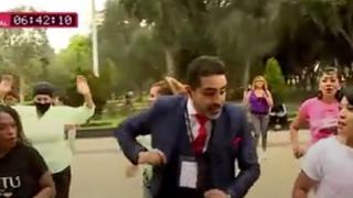 Jesús María: reportero termina en una clase de salsa durante cobertura de jornada electoral | VIDEO