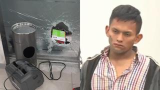 La Molina: PNP detiene a ladrón que rompió mampara para intentar robar un banco