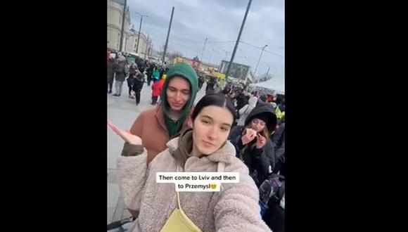 Valeria Shashenok relató su evacuación de Kiev a Polonia en la red social TikTok.