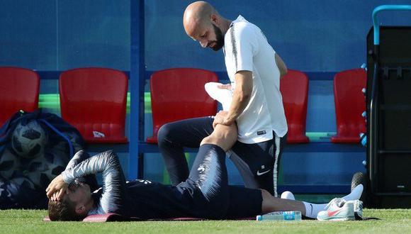 Antoine Griezmann, atacante de Francia, no completó los últimos entrenamientos, previo al compromiso ante Perú por Rusia 2018, debido a una pequeña molestia en el pie. (Foto: AFP)