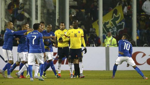 Brasil vs. Colombia acabó en gresca y con Neymar expulsado