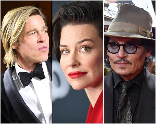 Brad Pitt, Evangeline Lilly y Johnny Depp. (Fotos: AFP)