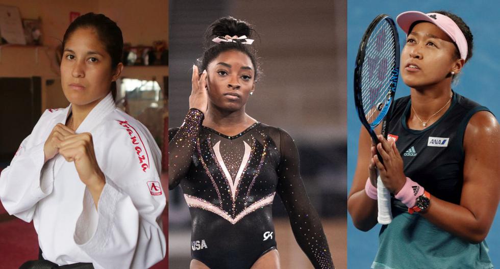 Alexandra, Simone y Naomi, tres deportistas que pusieron sobre el tapete el tema de la salud mental. (Foto: GEC / AFP)