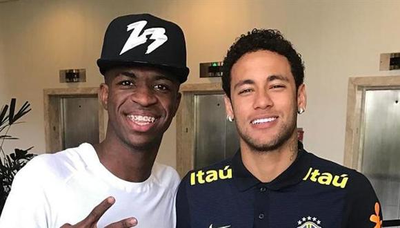 Vinicius Junior le guarda un gran respeto y admiración a Neymar. El joven futbolista del Real Madrid anhela, algún día, compartir ataque con el '10' de Brasil. (Foto: Agencias)