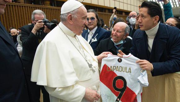 Gianluca Lapadula estuvo presente en la audiencia general del Papa Francisco. (Foto: Agencias)