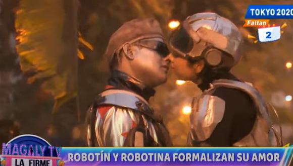 ‘Robotín’ y ‘Robotina' formalizan su amor. (Foto: Captura Magaly TV: La Firme).