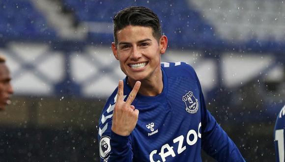 James Rodríguez brilló en el triunfo del Everton ante Brighton en la Premier League. El colombiano marcó dos goles y dio una asistencia. (Foto: by Jan Kruger / POOL / AFP)