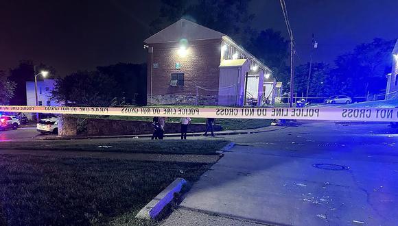 Secuelas de un tiroteo en una fiesta de barrio poco después de la medianoche, hora local, en Baltimore, Maryland, EE. UU., el 2 de julio de 2023. (Foto de EFE/EPA/DEPARTAMENTO DE POLICÍA DE BALTIMORE)