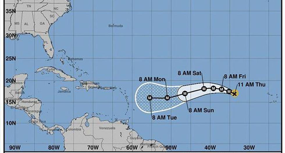Irma se mantiene como un poderoso huracán de categoría 3 rumbo al Caribe.
 (EFE)