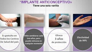 Hospitales de Lima ofrecen implante anticonceptivo gratis