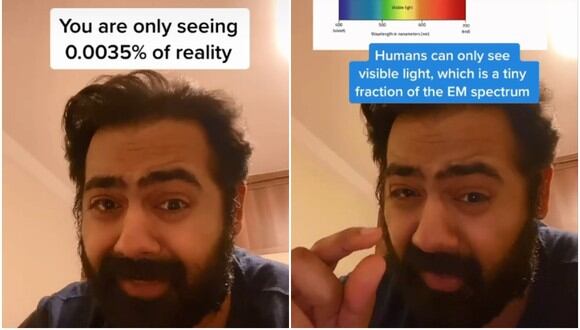 Un médico ha explicado por qué los seres humanos solo llegamos a ver el 0,00035% de la realidad y su explicación se volvió viral. (Foto: @dr.karanr / TikTok)