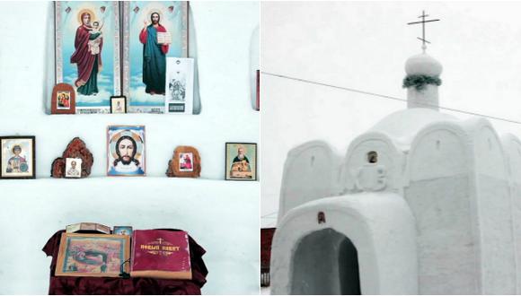 La iglesia de nieve que un solo hombre construyó en Siberia