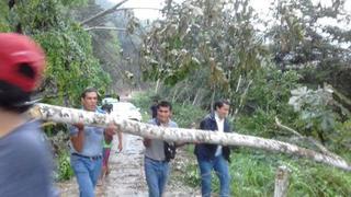 San Martín: lluvias ocasionan derrumbe en vía que uneTarapoto y Cuñumbuqui Sisa