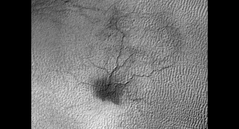 Una &#039;ara&ntilde;a&#039; en Marte. (Foto: NASA/JPL-Caltech/Univ. of Arizona)