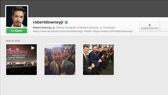 Instagram: Robert Downey Jr. ya tiene cuenta en la red social