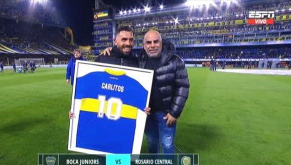 Boca vs Rosario hoy: Carlos Tévez fue ovacionado en su regreso a La Bombonera como DT del ‘Canalla’ | Foto: captura ESPN