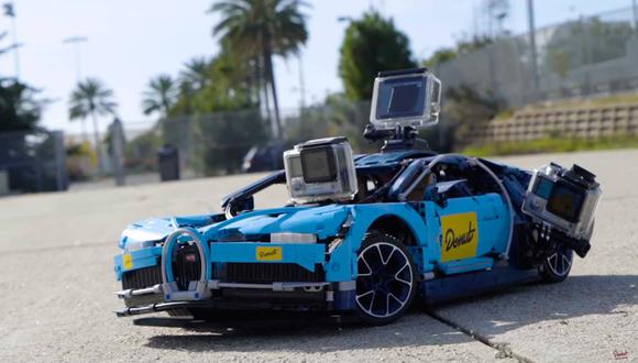 Luego de un arduo trabajo, el Bugatti Chiron de  Lego logró alcanzar una velocidad de 52.5 km/h. (Foto: YouTube).