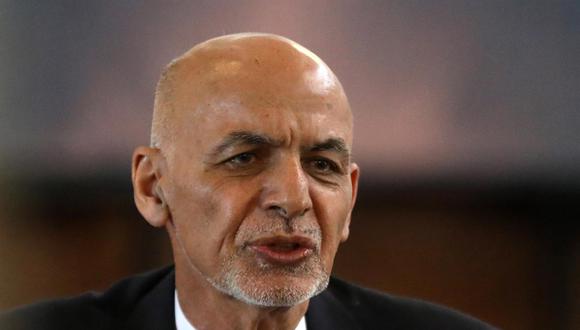 El presidente de Afganistán, Ashraf Ghani, habla durante las celebraciones para conmemorar el Año Nuevo persa en el palacio presidencial en Kabul, el 21 de marzo de 2021. (EFE / EPA / HEDAYATULLAH AMID).